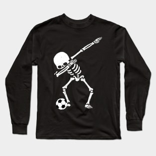 Halloween Dabbing Skeleton Soccer Ball T-Shirt Skeleton Dab Long Sleeve T-Shirt